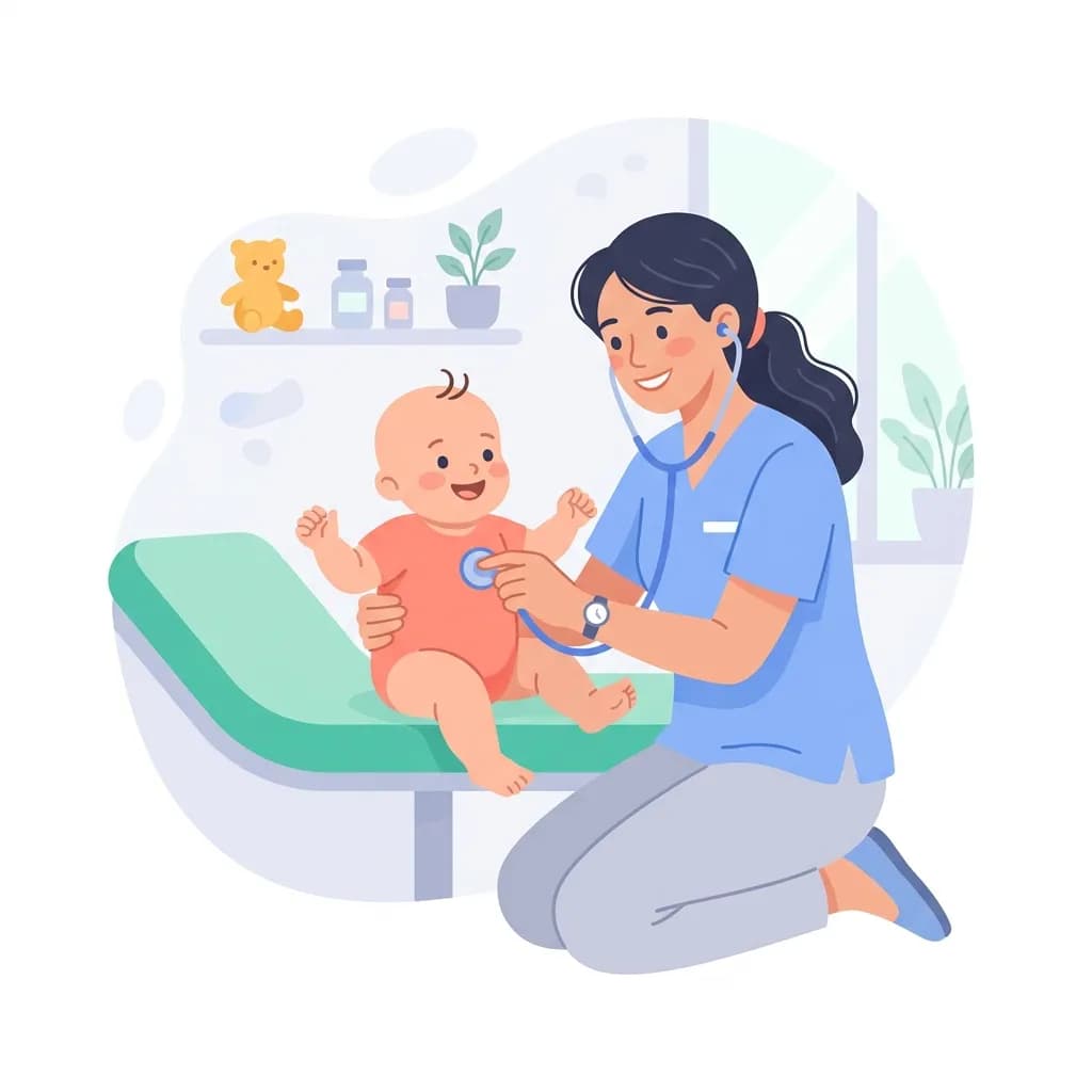 Pediatrician consulting baby - Baby Steps Neelbad Bhopal
